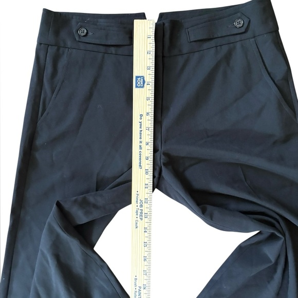 BCBGMaxAzria Wide Leg Wool Capri Pants Flat Front Pockets Zip Black Size 6 - Picture 4 of 10